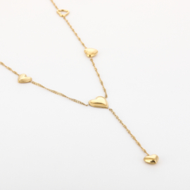 Ketting y vorm harten goud