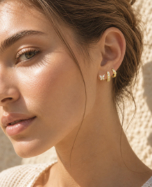 Earparty voor 3 gaatjes butterfly rings