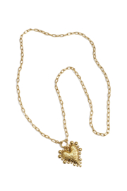 Lange ketting goud met chunky hart