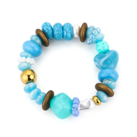 Kralen armband blauw