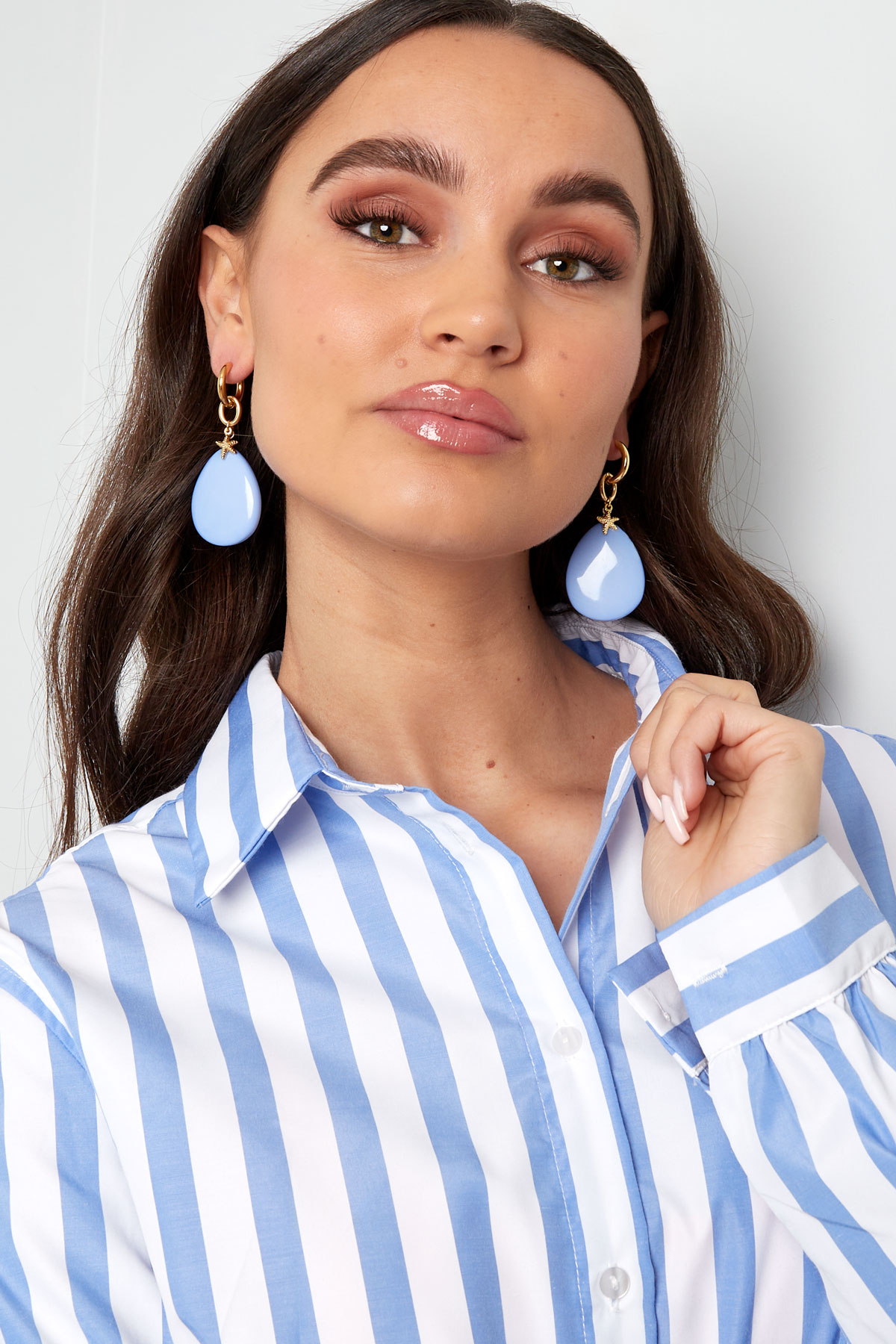 Oorbellen charms blauwe zeester