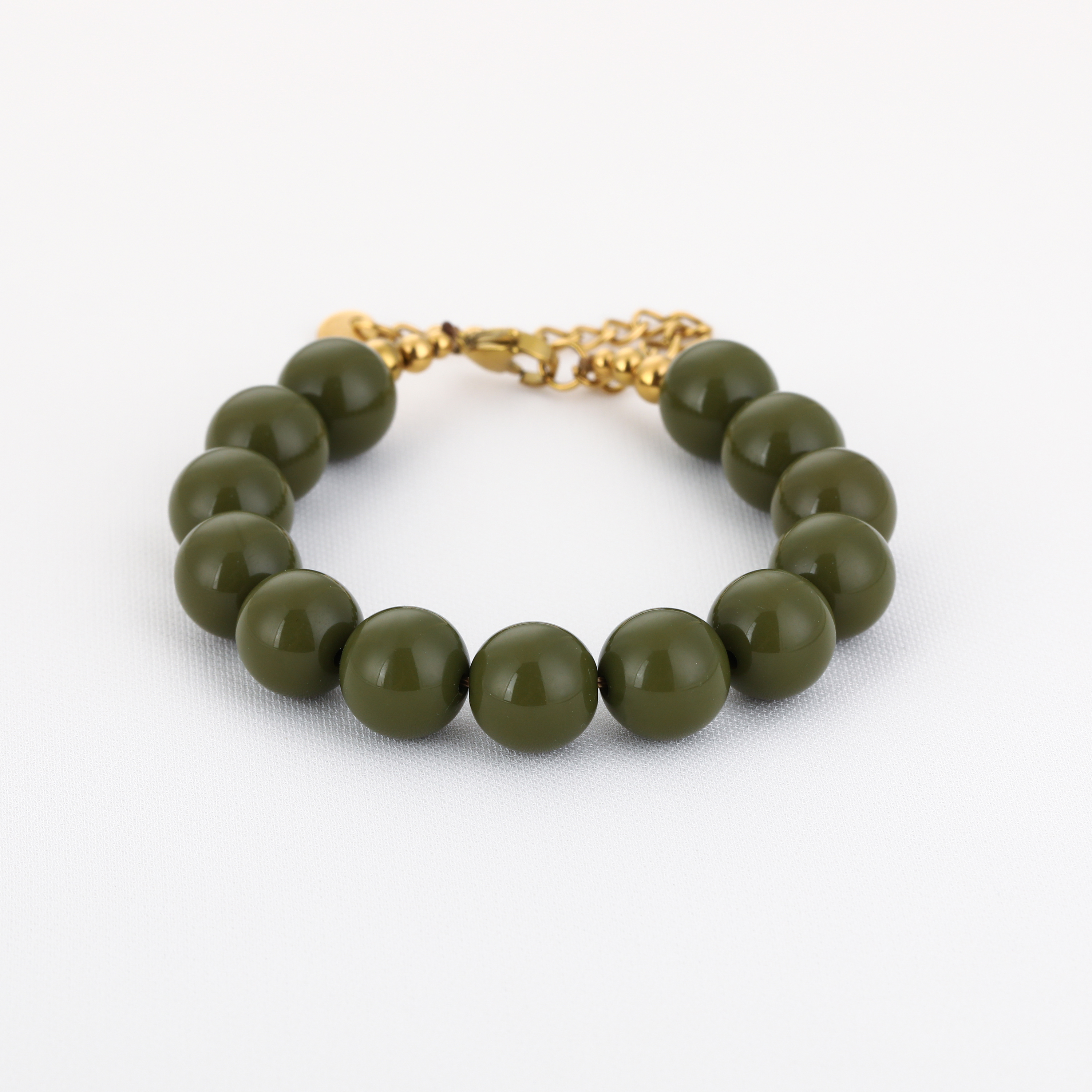 Grote kralen armband olive