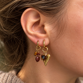 Earparty Autumn Hearts – gouden oorbellen met warme details