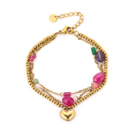 Bedelarmband goud stainless steel