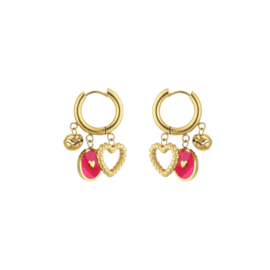 Oorbellen charms roze