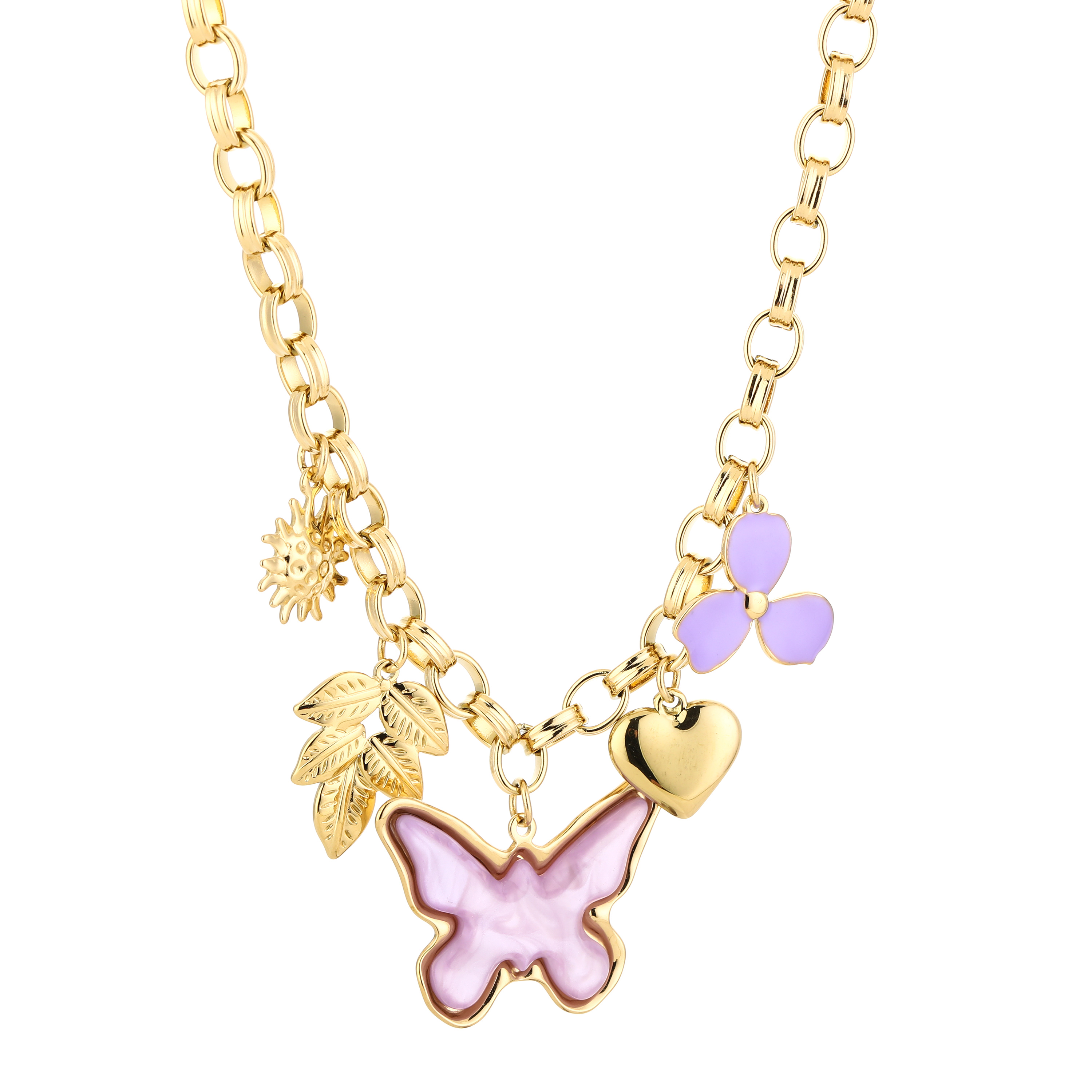 Bedelketting vlinder paars