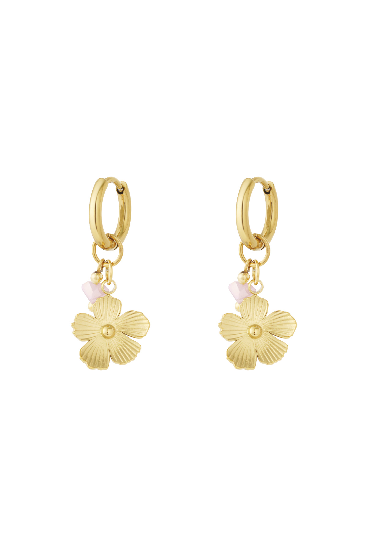 Oorbellen charms bloem roze