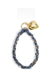Telefoonkoord bedel hart blauw