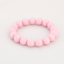 Kralen armband elastiek roze