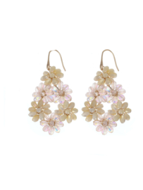 Statement oorbellen beige