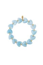 Kralenarmband hartjes kralen blauw