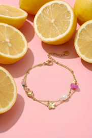 Bedelarmband goud stainless steel