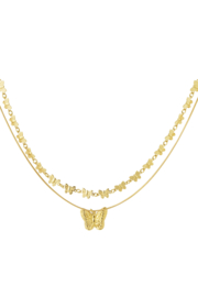 Dubbele ketting met vlinders