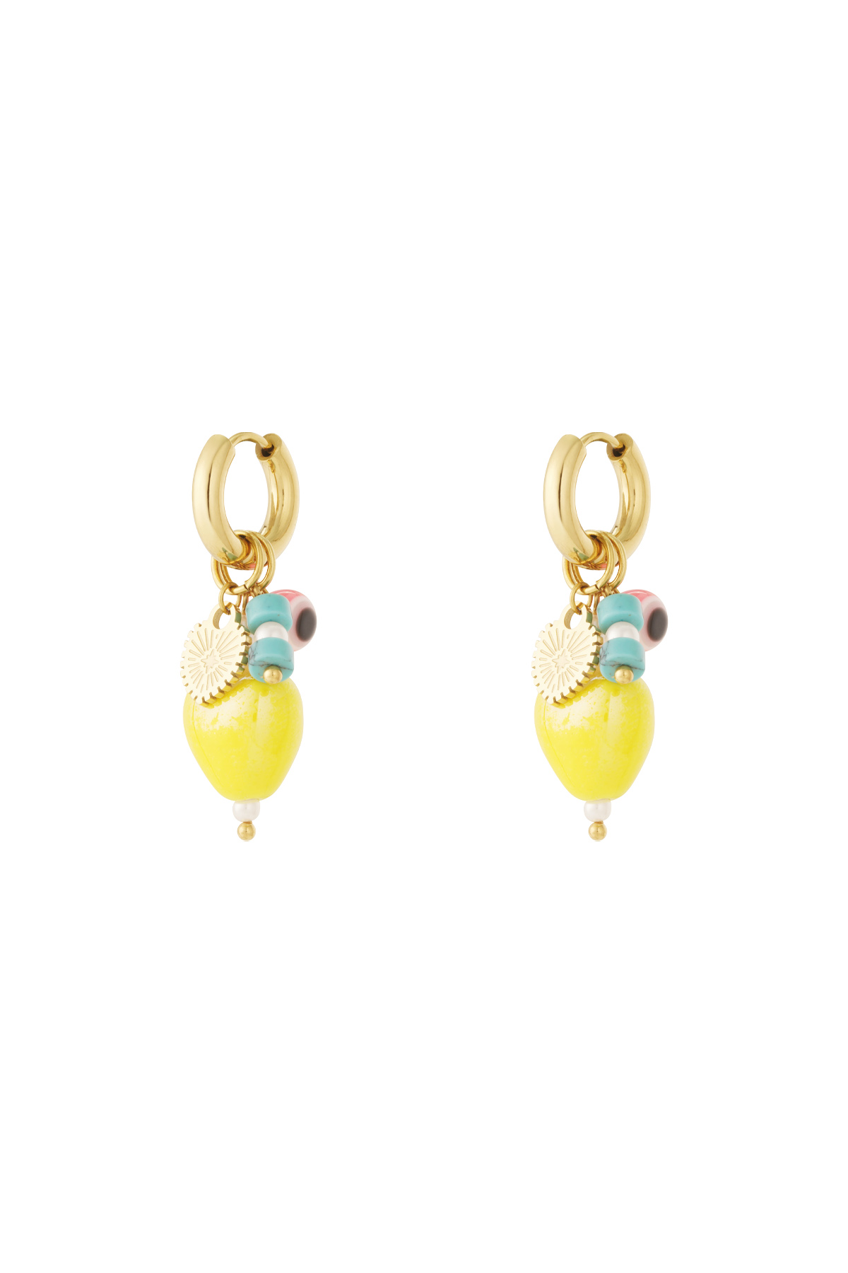 Oorbellen charms geel