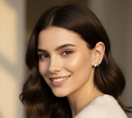 Oorbellen set van 4 oorringen zilver earparty