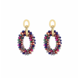 Statement oorbellen oval mix