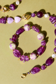Kralenarmband herfst paars