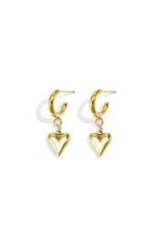 Stainless steel oorbellen zilver en goud met hart