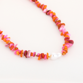 Kralenketting roze mix