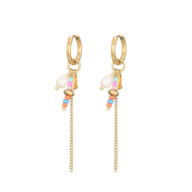 Oorbellen charms pretty roze