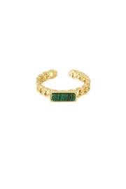 Stone square ring groen