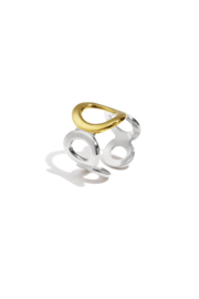 Open cirkel ring zilver en goud