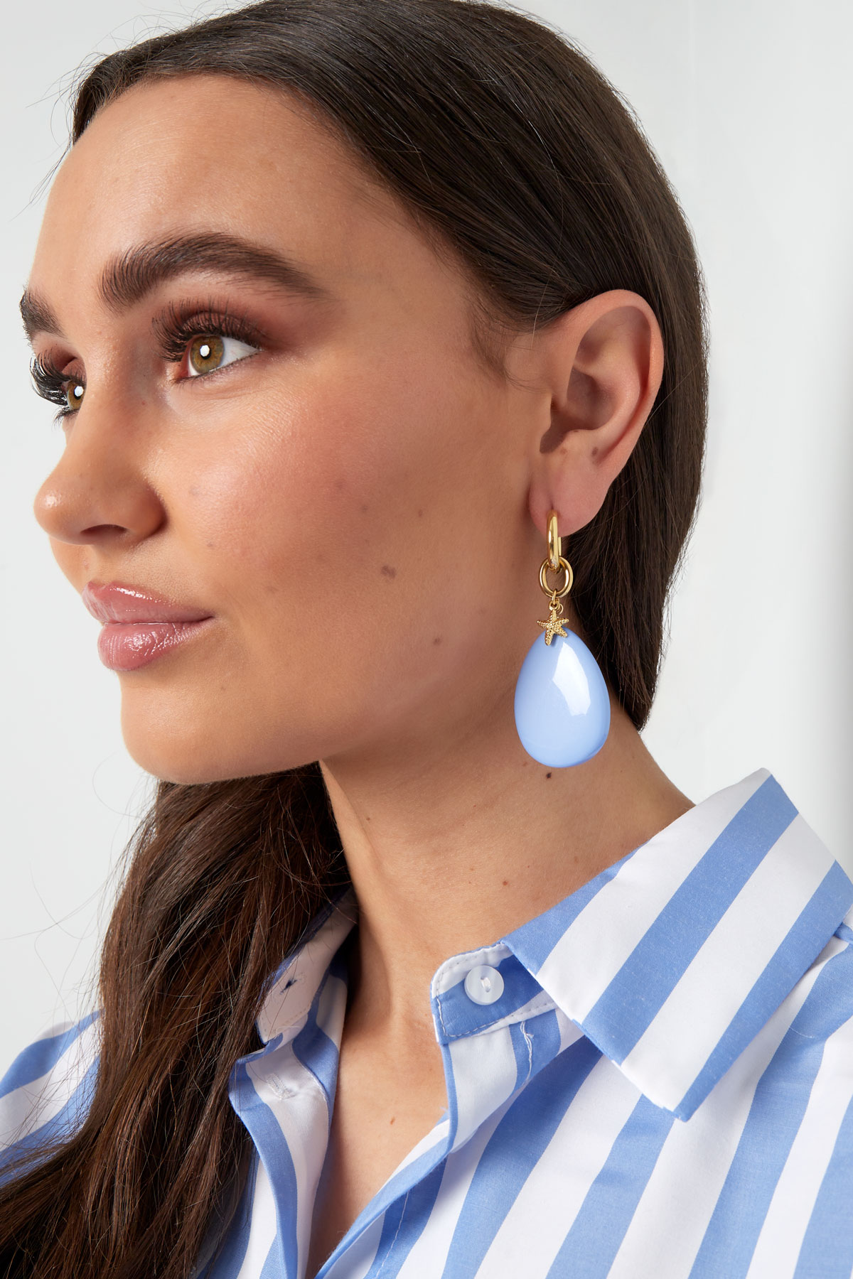 Oorbellen charms blauwe zeester