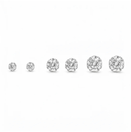 Set van 3 oorknopjes met glimmende steen – goud & zilver stainless steel