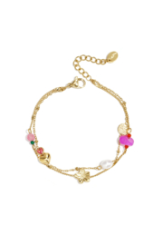 Bedelarmband goud stainless steel