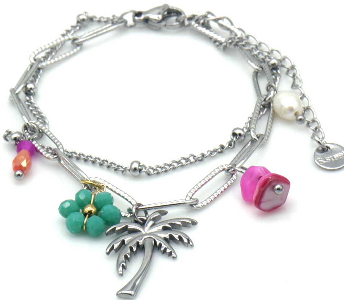 Armband palmboom zilver