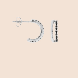 Half hoop black - echt zilver