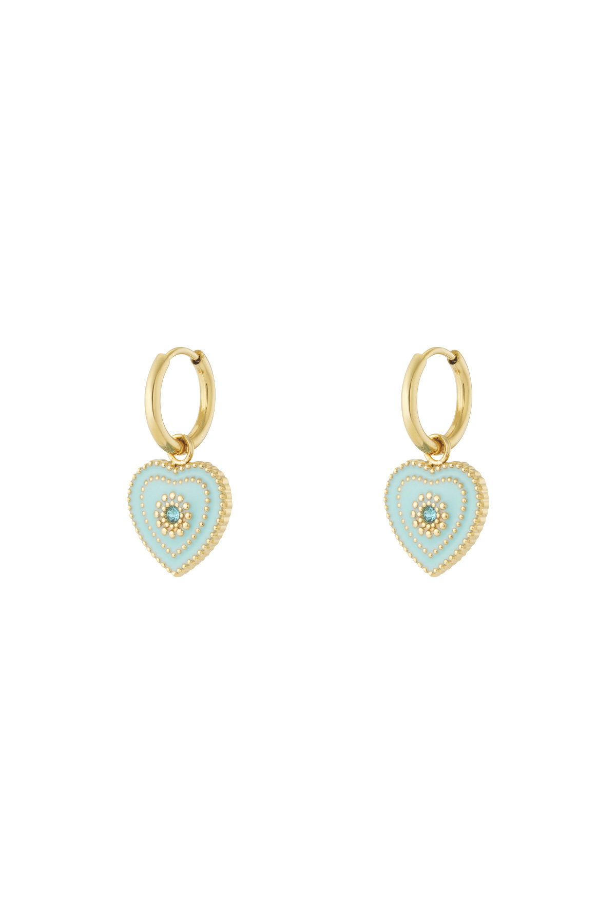 Oorbellen charms hartje blauw