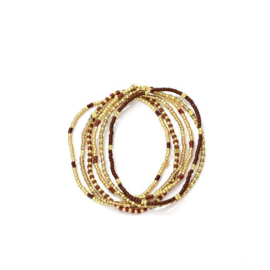 Armbandenset kralen bruin