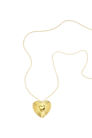 Half lange ketting met hart goud