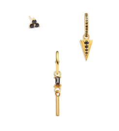 Earparty voor 3 gaatjes goud - stainless steel