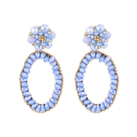 Statement oorbellen blauw