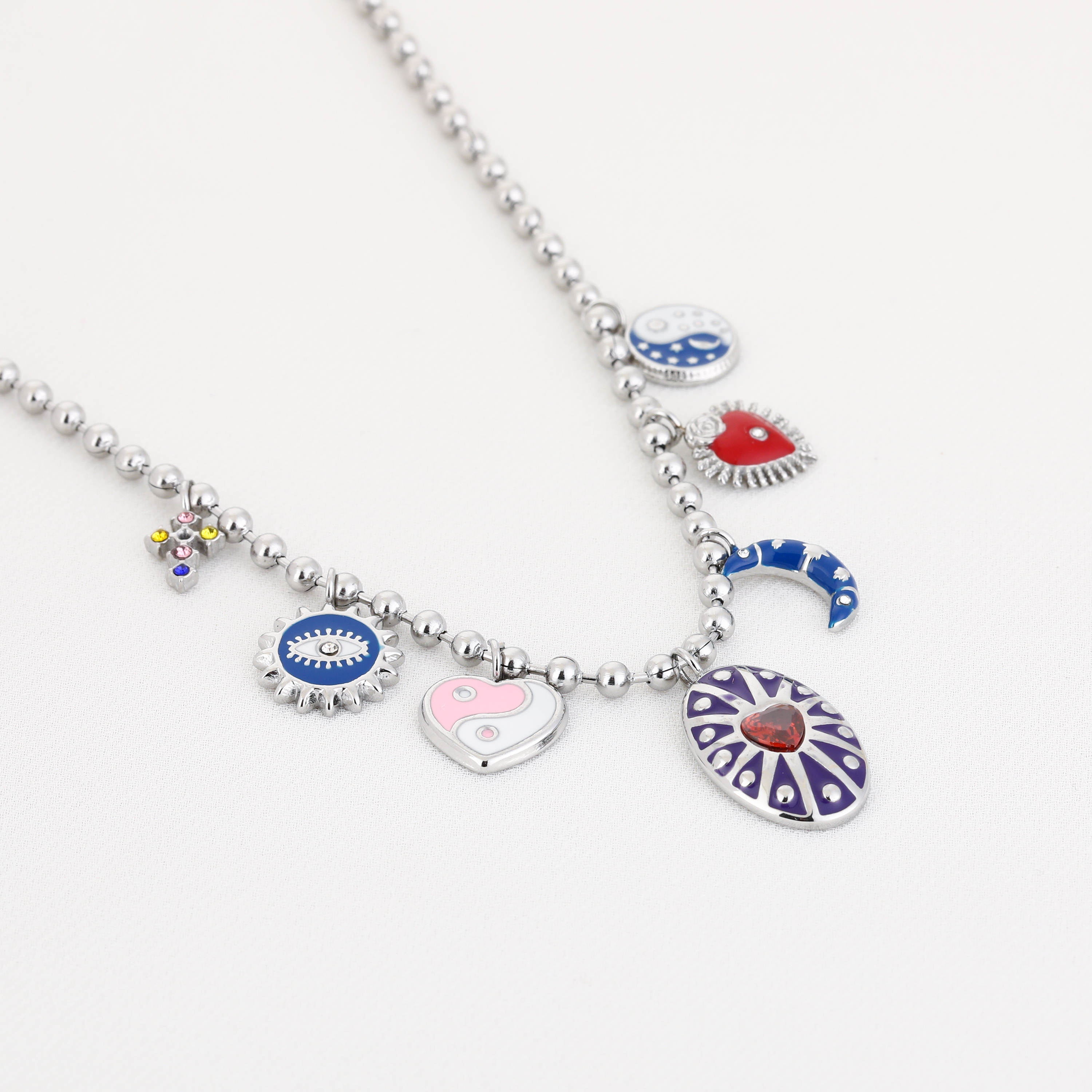 Bedelketting zilver galaxy