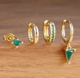 Earparty voor 4 gaatjes pretty groen
