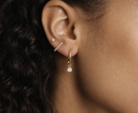 Earparty voor 3 gaatjes goud en zilver stainless steel