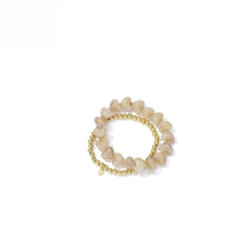 Set armbanden goud en beige