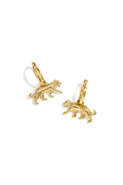 Stainless steel oorbellen zilver en goud met panter