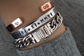 Tekstarmband hart + infinity