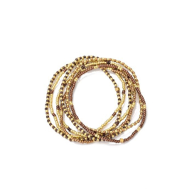 Armbandenset kralen bruin