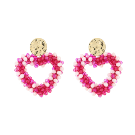 Oorbellen hartje roze