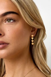 Oorknopjes stainless steel goud hartjes