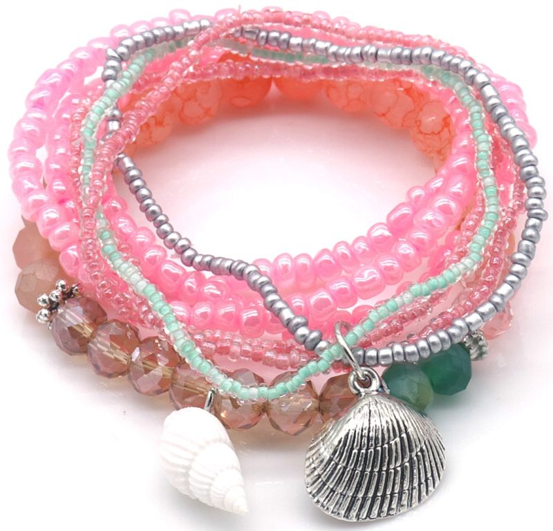 Armbandenset kralen summer schelp
