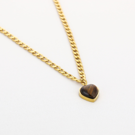 Ketting met bruin hartje