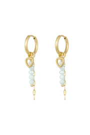Oorbellen charms blauw hartje