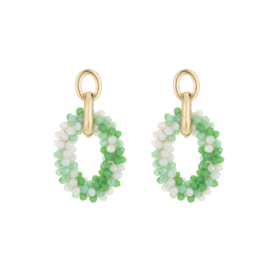 Statement oorbellen oval groen