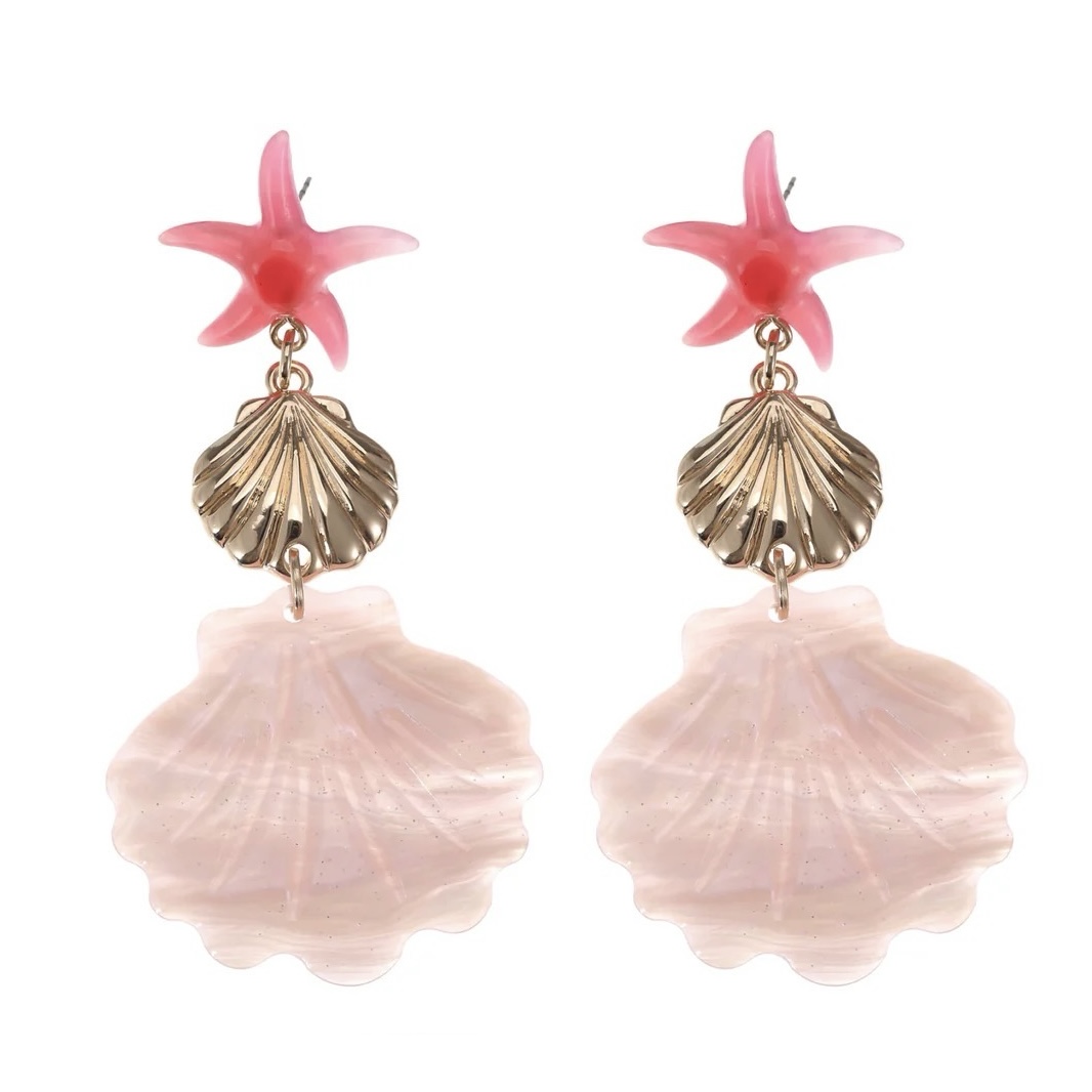 Statement oorbellen beach pink